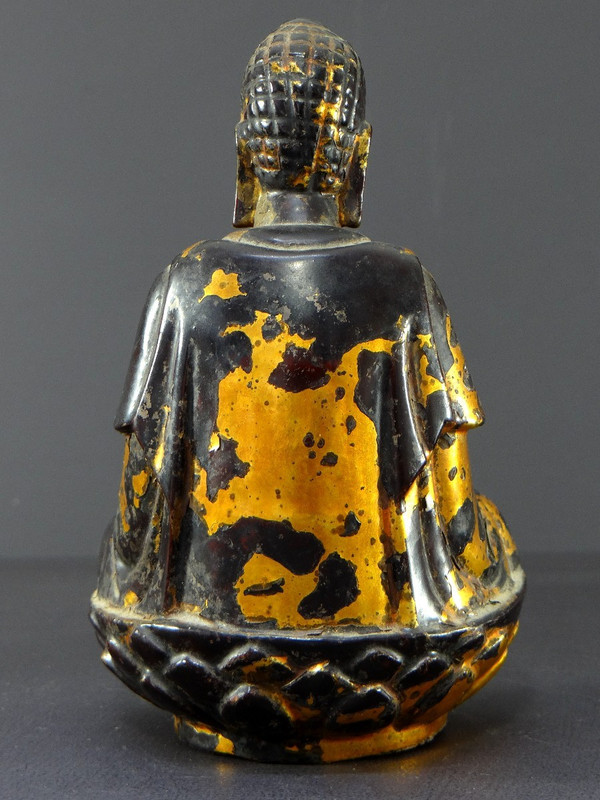 Vietnam, First Half of the 19th Century, Nguyen Dynasty, Lacquered Wood Buddha.
