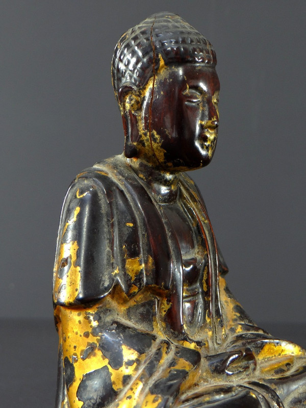 Vietnam, First Half of the 19th Century, Nguyen Dynasty, Lacquered Wood Buddha.