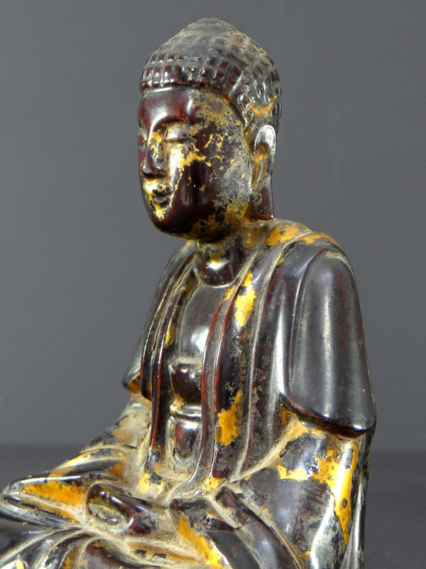 Vietnam, First Half of the 19th Century, Nguyen Dynasty, Lacquered Wood Buddha.