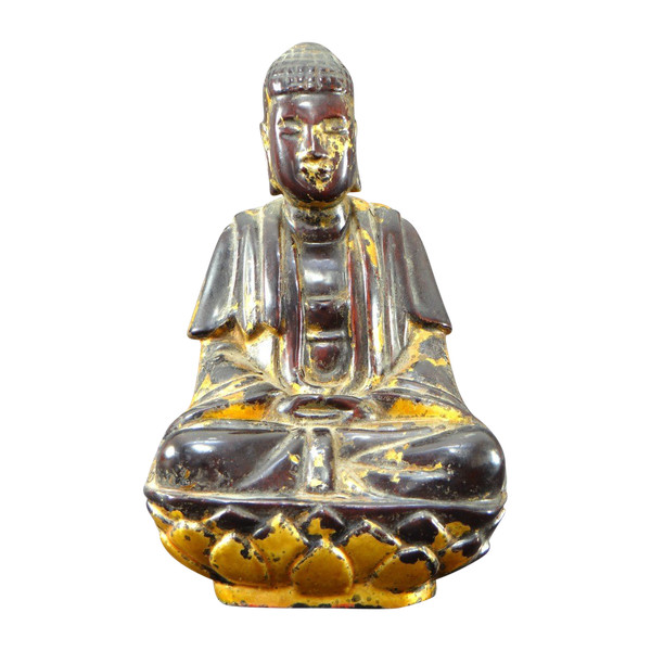 Vietnam, First Half of the 19th Century, Nguyen Dynasty, Lacquered Wood Buddha.