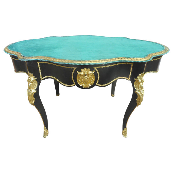 Table De Milieu En Marqueterie Et Bronze Doré Estampillé Diehl (1811-1885)