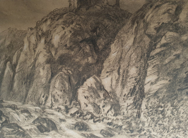 Alexandre-Gabriel DECAMPS - Paysage avec une forteresse