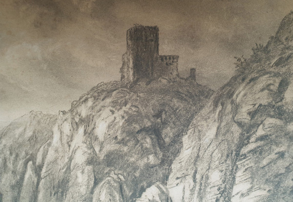 Alexandre-Gabriel DECAMPS - Paysage avec une forteresse