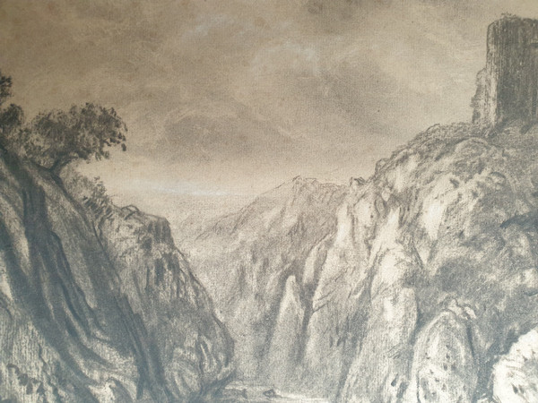 Alexandre-Gabriel DECAMPS - Paysage avec une forteresse
