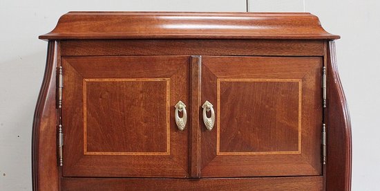  Mobiletto Piccolo in Mogano e Legno Pregiato, Periodo Art Nouveau - Inizio XX Secolo