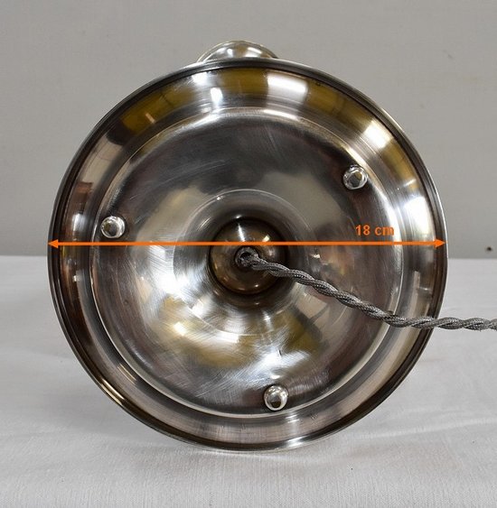  Importante Lampada Porta Acqua Calda in Metallo Argentato, gusto Luigi XVI - Fine XIX secolo