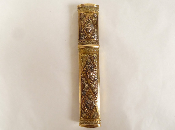 Wachshalfter Massivgold 18 Karat 3 Ors Korb Blumen Vase 30,94gr Ende 18.
