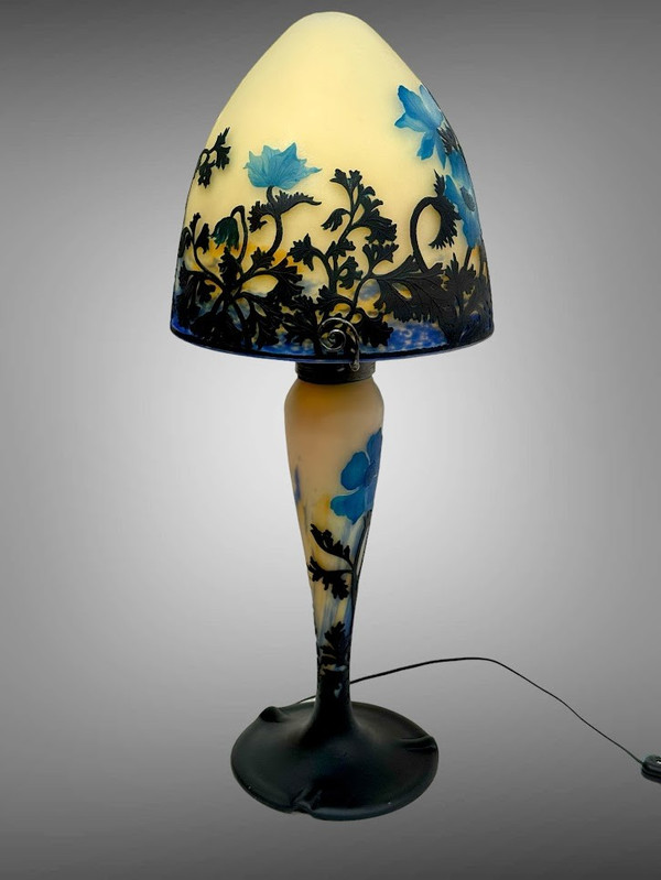 Lampada a fungo Muller "Anemone blu" di grandi dimensioni