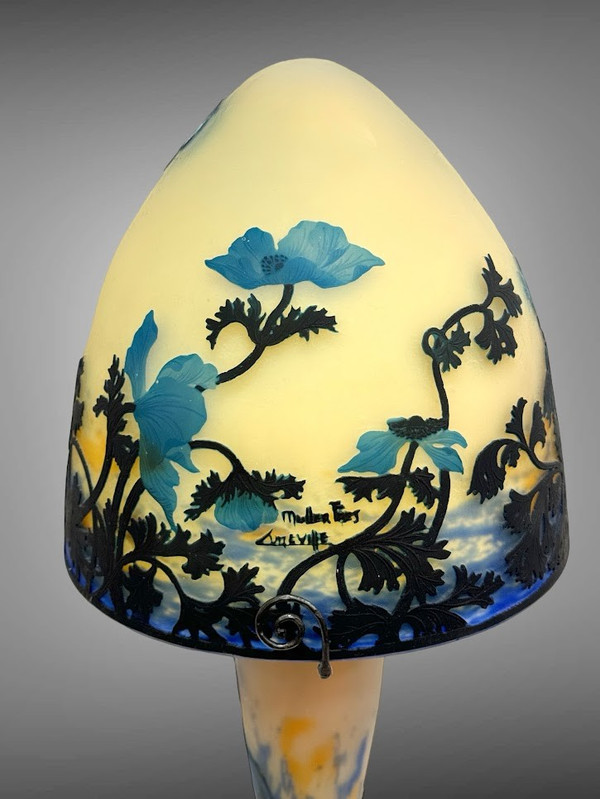 Lampada a fungo Muller "Anemone blu" di grandi dimensioni