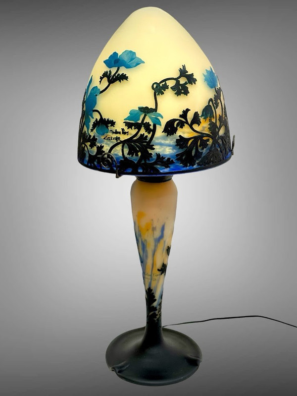 Lampada a fungo Muller "Anemone blu" di grandi dimensioni