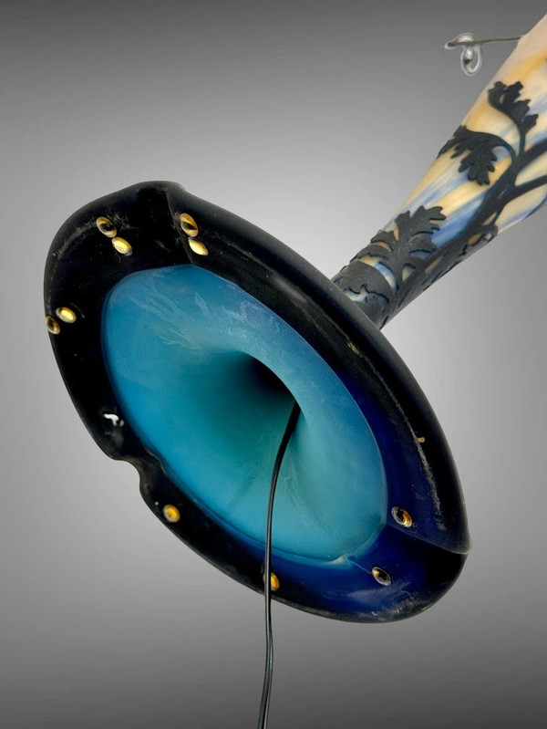 Lampada a fungo Muller "Anemone blu" di grandi dimensioni