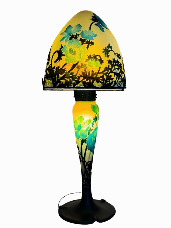 Lampada a fungo Muller "Anemone blu" di grandi dimensioni