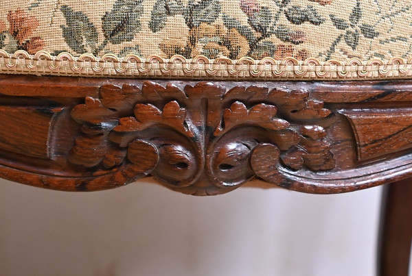 Suite di 4 sedie in palissandro, stile Luigi XV, periodo Napoleone III - metà del XIX secolo