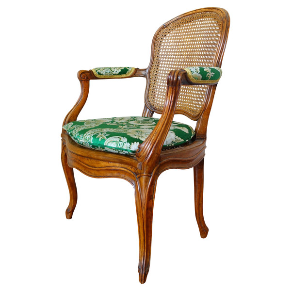 Sulpice Brizard : paire de fauteuils cannés d'époque Louis XV - estampillés