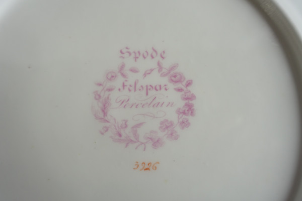 Manufacture Spode : paire d'assiettes à gâteaux en porcelaine mandarine & or - XIXe siècle vers 1820