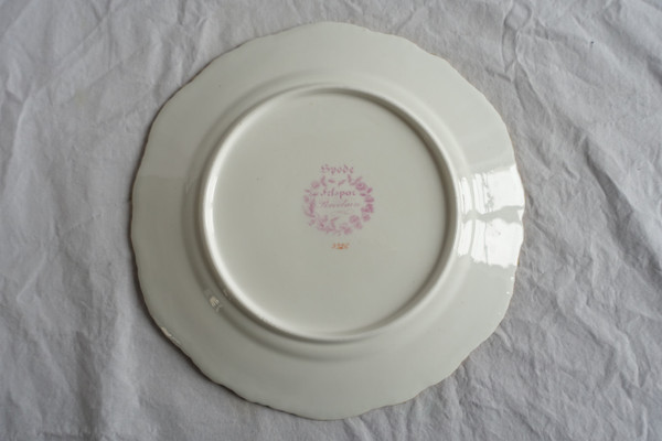 Manufacture Spode : paire d'assiettes à gâteaux en porcelaine mandarine & or - XIXe siècle vers 1820