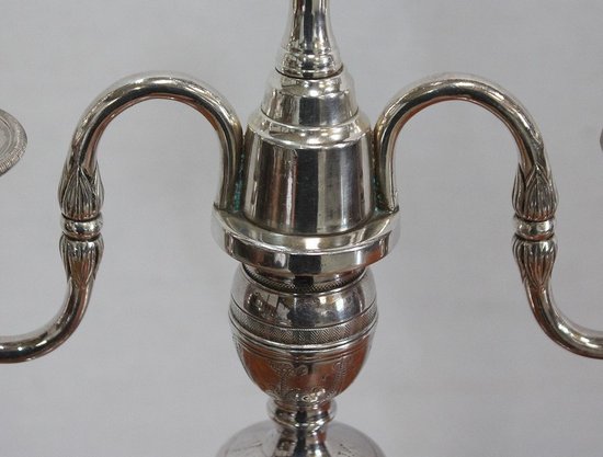 Pair of Silver Bronze Candelabra - 1960s