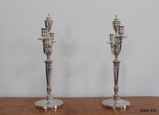Pair of Silver Bronze Candelabra - 1960s