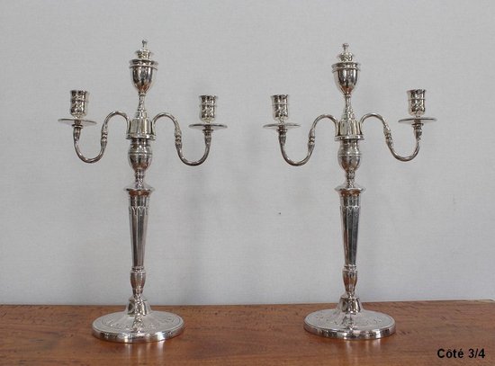 Pair of Silver Bronze Candelabra - 1960s