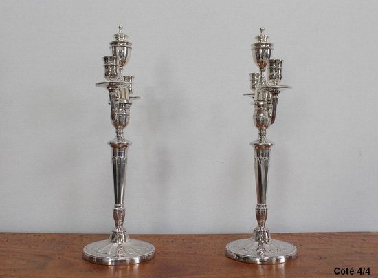 Pair of Silver Bronze Candelabra - 1960s