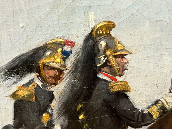 Albert Bligny (1849-1908) The Military Parade - Oil on canvas