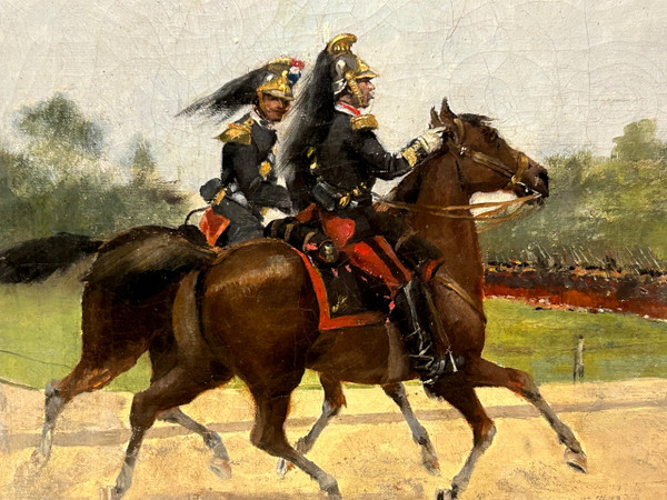Albert Bligny (1849-1908) The Military Parade - Oil on canvas