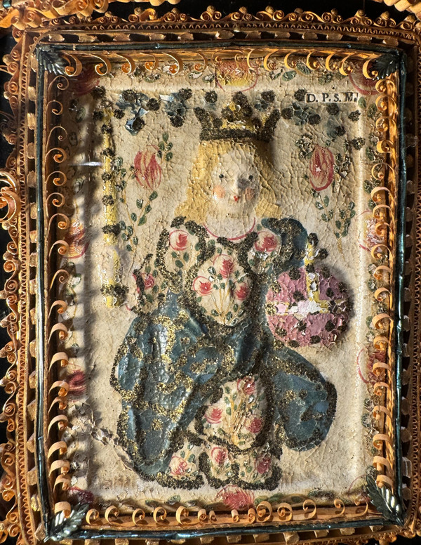 Grand Reliquaire De Saint Germier Avec L'enfant En Pâte De Reliques - 18th century