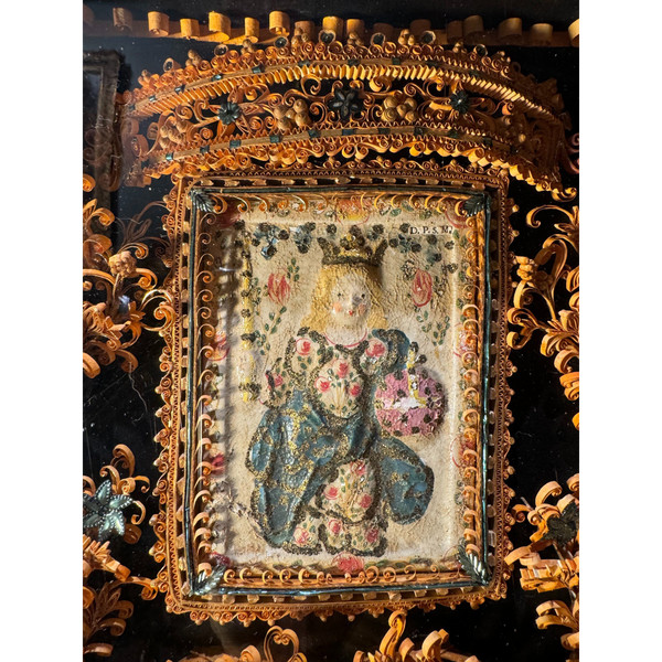 Grand Reliquaire De Saint Germier Avec L'enfant En Pâte De Reliques - 18th century