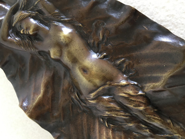 Vide poche en bronze, Signé de Georges Delpérier, Art Nouveau