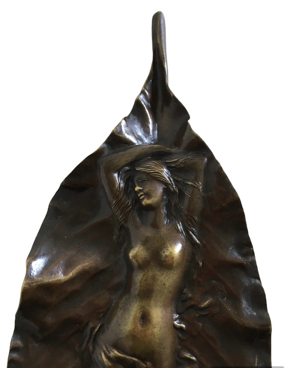 Vide poche en bronze, Signé de Georges Delpérier, Art Nouveau