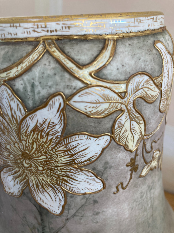 Coppia di vasi in ceramica, firmati Franz Anton Mehlen, Art Nouveau
