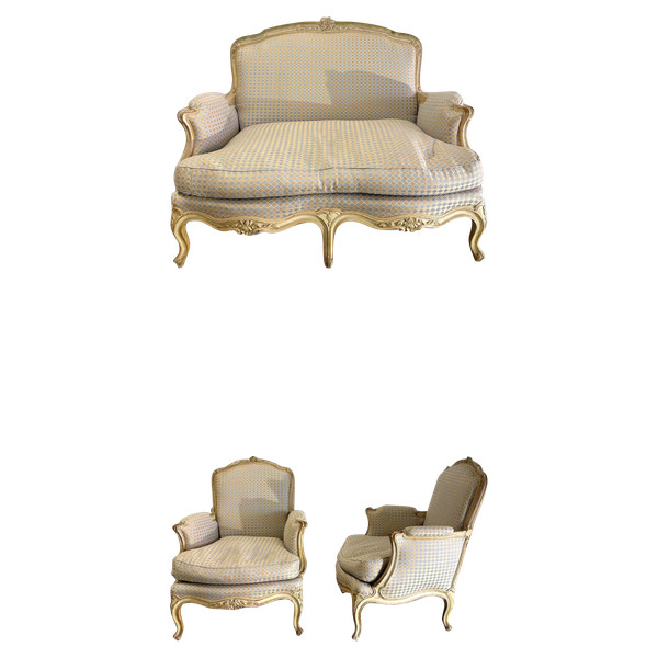 Louis XV style salon in lacquered wood from the 1900's