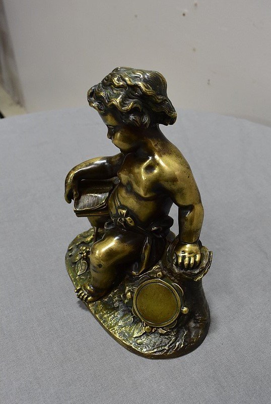 Bambino musicista di bronzo - Fine del XIX