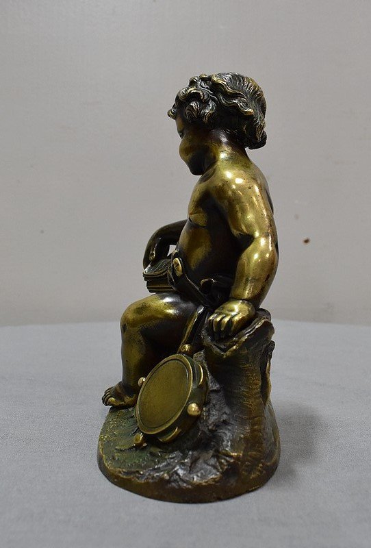 Bambino musicista di bronzo - Fine del XIX