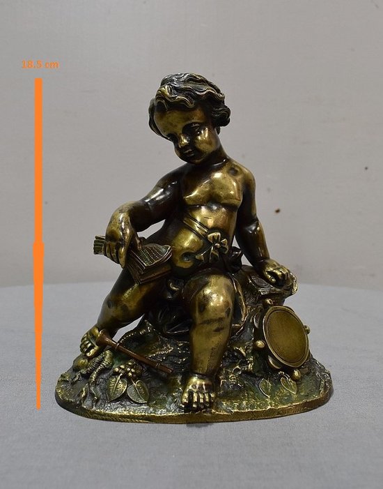 Bambino musicista di bronzo - Fine del XIX
