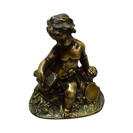 Bambino musicista di bronzo - Fine del XIX