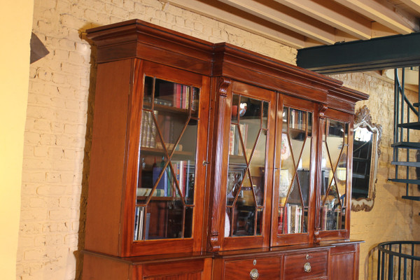 Importante Bibliothèque En Acajou d'époque 19° Siècle -angleterre