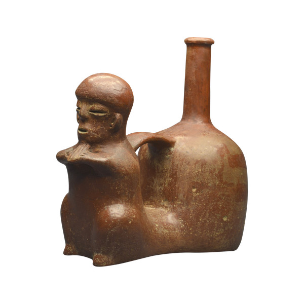 Ecuador, 1000 - 500 BC, Chorrera culture, Anthropomorphic ritual vase, Glazed ceramic
