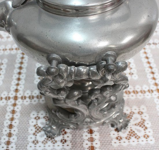 Samovar en Cuivre Argenté, style Louis XV - 2ème moitié du XIXe