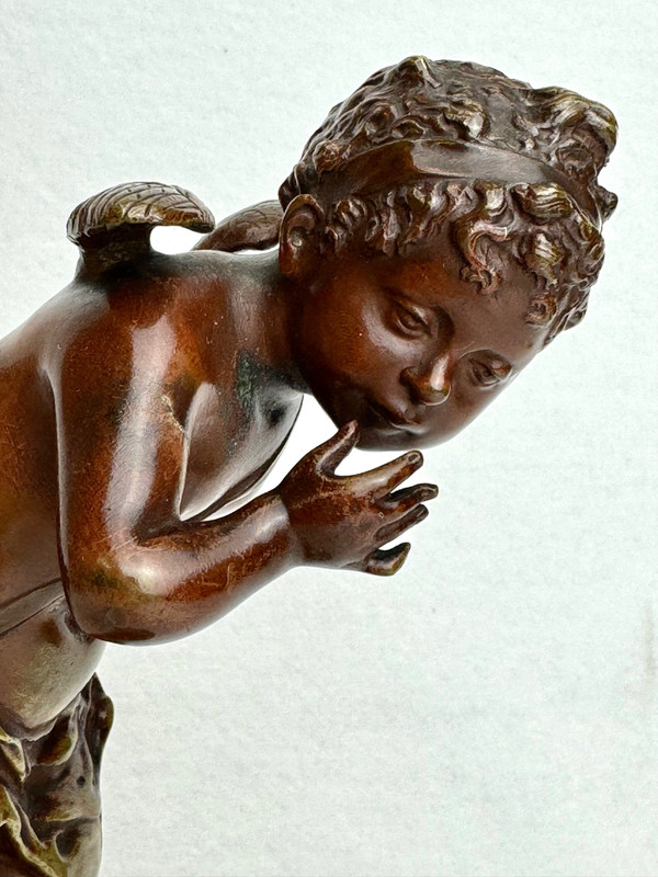 Bronzeskulptur aus dem 19. Jahrhundert Cupido