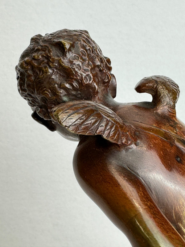 Bronzeskulptur aus dem 19. Jahrhundert Cupido