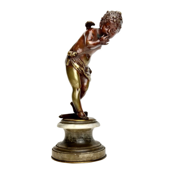 Bronzeskulptur aus dem 19. Jahrhundert Cupido
