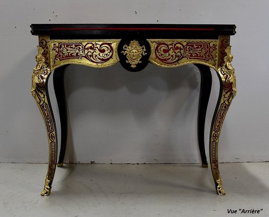 Table de Jeux en Marqueterie `Boulle`, époque Napoléon III - Milieu XIXe