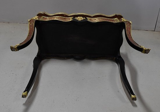 Table de Jeux en Marqueterie `Boulle`, époque Napoléon III - Milieu XIXe