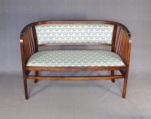 Thonet bench seat No. 6228, Kammerer, Backhausen fabrics, 1915