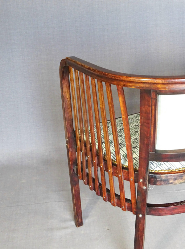 Thonet bench seat No. 6228, Kammerer, Backhausen fabrics, 1915