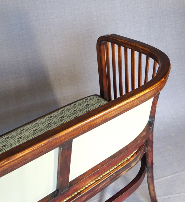 Thonet bench seat No. 6228, Kammerer, Backhausen fabrics, 1915