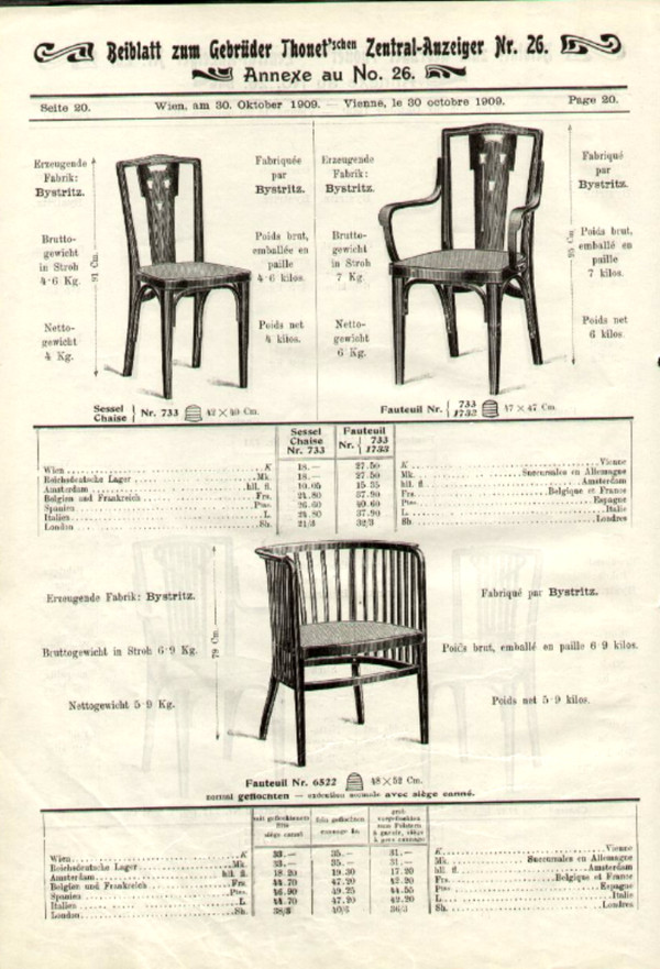 Thonet bench seat No. 6228, Kammerer, Backhausen fabrics, 1915