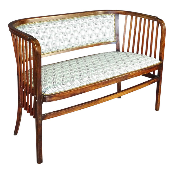Thonet bench seat No. 6228, Kammerer, Backhausen fabrics, 1915