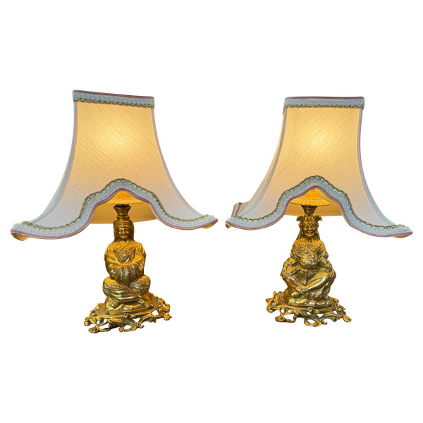 PAIRE DE LAMPES A POSER STYLES LOUIS XV